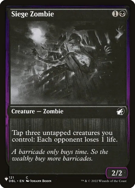Siege Zombie, Magic card PLST DBL-121 — The List set