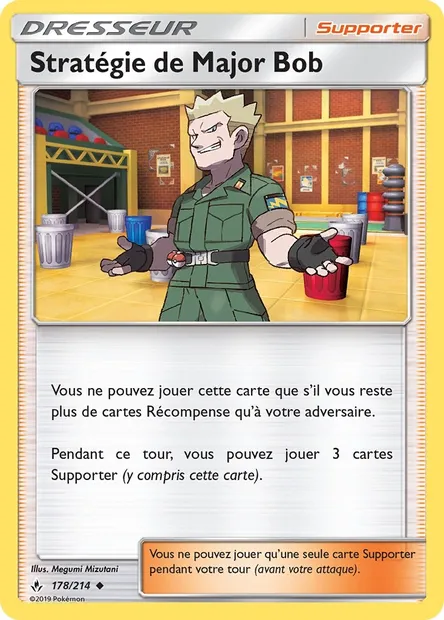 Stratégie de Major Bob, carte Pokémon UNB 178 — extension Alliance Infaillible