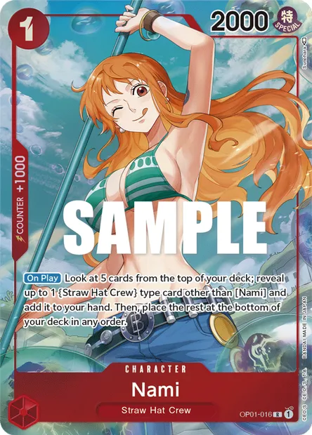 Nami, One Piece card OP01-016 — ROMANCE DAWN set