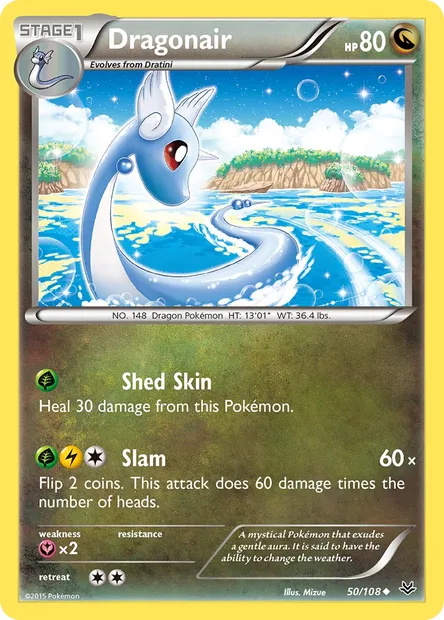 Dragonair, Pokémon card ROS 50 — Roaring Skies set