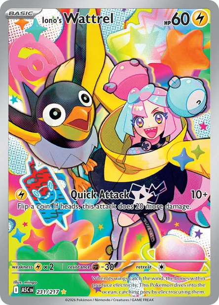 Iono's Wattrel, Pokémon card ASC 231 — Ascended Heroes set