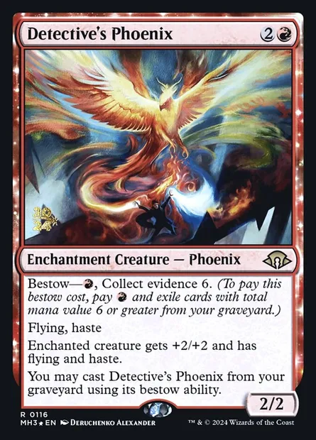 Detective's Phoenix, Magic card PMH3 116s — Modern Horizons 3 Promos set