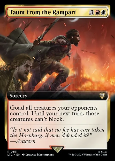 Taunt from the Rampart, Magic card LTC 151 — Tales of Middle-earth Commander set