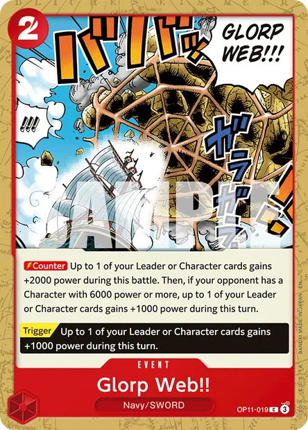 Glorp Web!!, One Piece card OP11-019 — A FIST OF DIVINE SPEED set