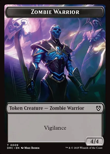 Zombie Warrior, carte Magic TDRC 9 — extension Aetherdrift Commander Tokens