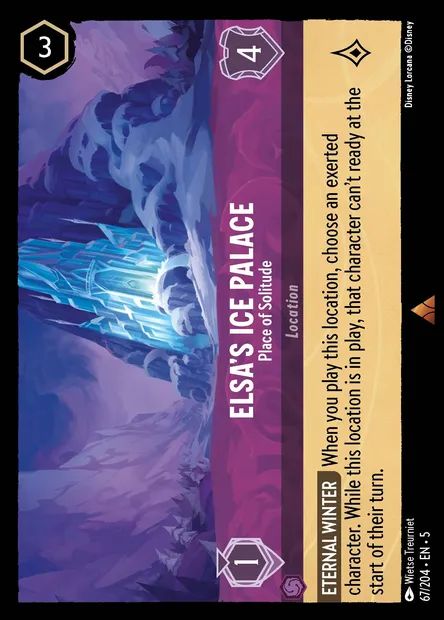 Elsa's Ice Palace - Place of Solitude, Disney Lorcana card CH5-067 — Shimmering Skies set