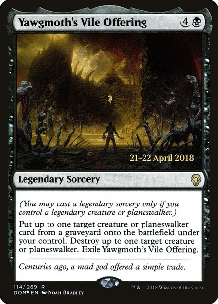 Offrande abjecte de Yaugzebul, carte Magic PDOM 114s — extension Dominaria Promos