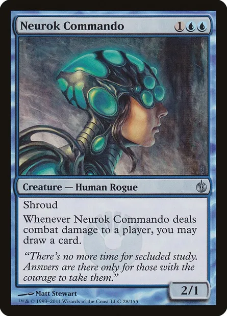 Neurok Commando, Magic card MBS 28 — Mirrodin Besieged set
