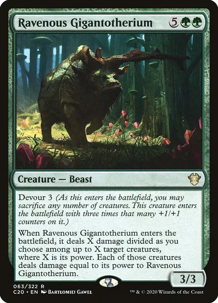 Ravenous Gigantotherium, Magic card C20 63 — Commander 2020 set