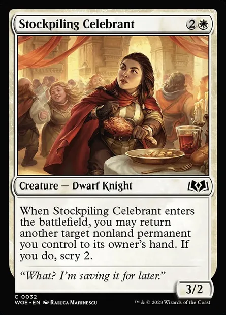 Stockpiling Celebrant, Magic card WOE 32 — Wilds of Eldraine set