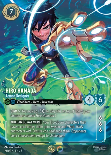 Hiro Hamada - Armor Designer, Disney Lorcana card P2-024b — P2 set