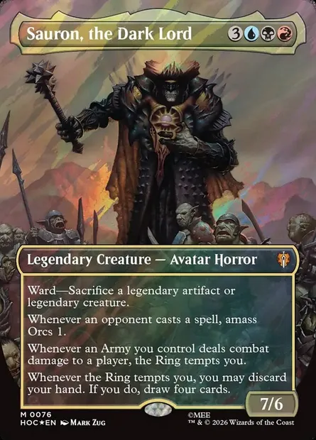 Sauron, the Dark Lord, Magic card HOC 76 — The Hobbit Eternal set