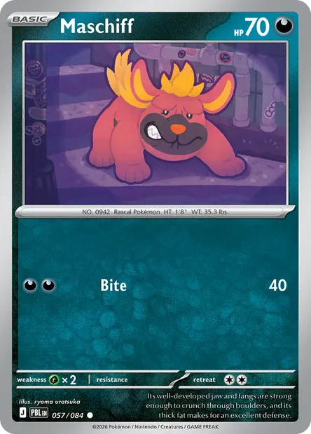 Maschiff, Pokémon card PBL 057 — Pitch Black set