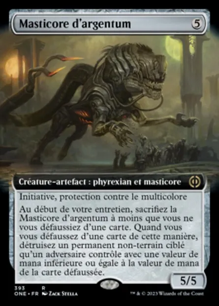 Masticore d'argentum, carte Magic ONE 393 — extension Tous Phyrexians