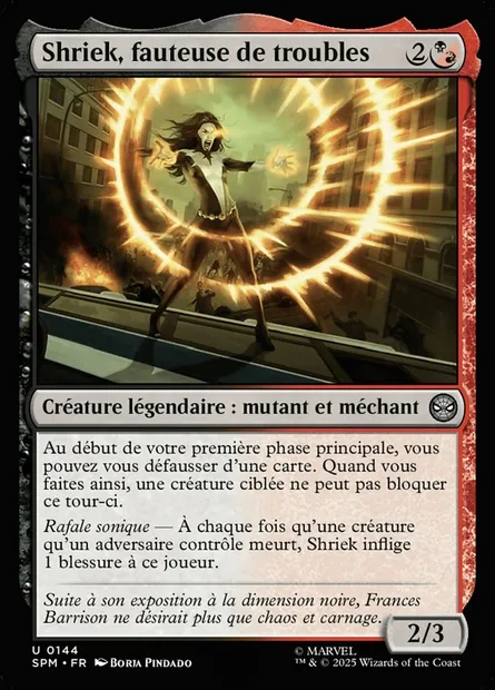 Shriek, fauteuse de troubles, carte Magic SPM 144 — extension Marvel's Spider-Man
