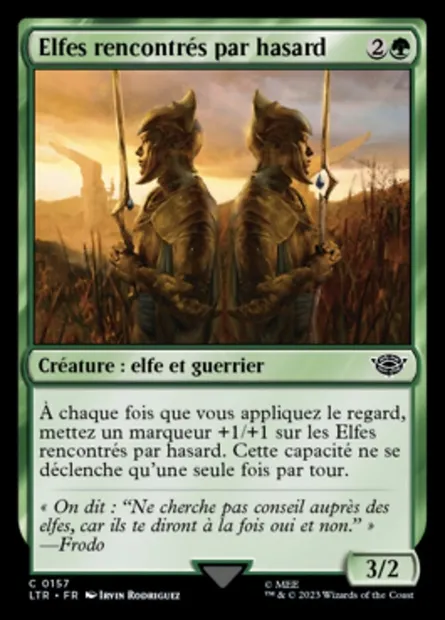 Elfes rencontrés par hasard, carte Magic LTR 157 — extension Le Seigneur des Anneaux : chroniques de la Terre du Milieu