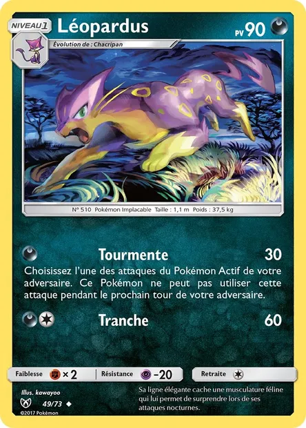 Léopardus, carte Pokémon SLG 49 — extension Légendes Brillantes