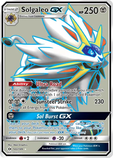 Solgaleo GX, Pokémon card SUM 143 — Sun & Moon set