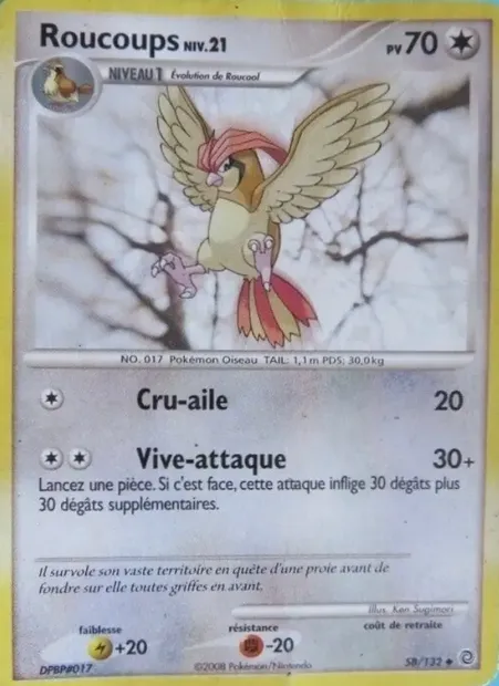Roucoups, carte Pokémon SW 58 — extension Merveilles Secrètes