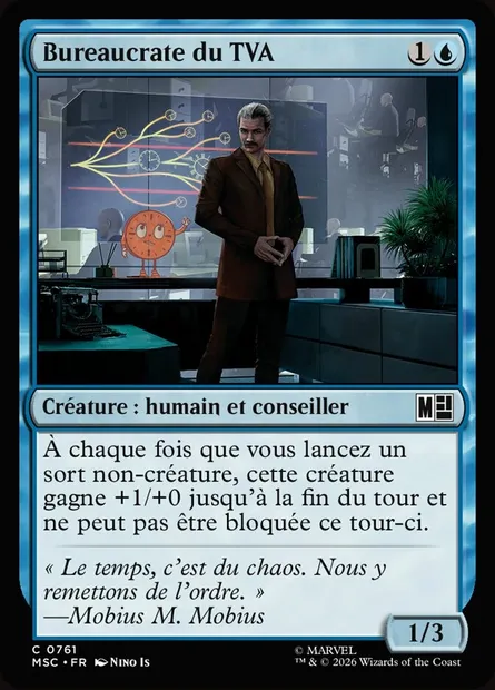Bureaucrate du TVA, carte Magic MSC 761 — extension Marvel Super Heroes Commander