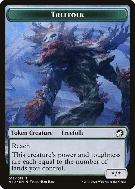 Treefolk, Magic card TMID 12 — Innistrad: Midnight Hunt Tokens set
