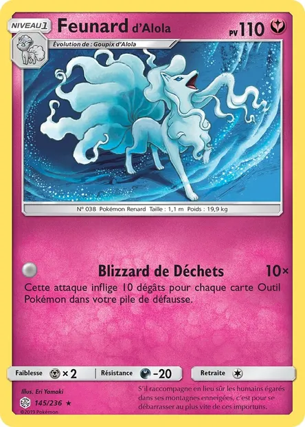 Feunard d’Alola, carte Pokémon CEC 145 — extension Éclipse Cosmique
