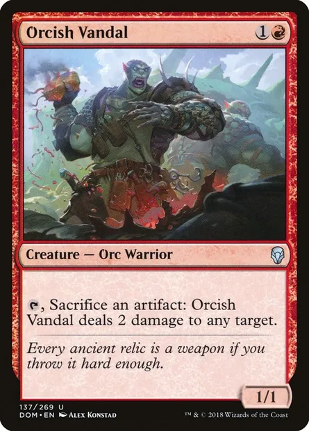Orcish Vandal, Magic card DOM 137 — Dominaria set
