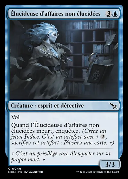 Élucideuse d'affaires non élucidées, carte Magic MKM 46 — extension Murders at Karlov Manor