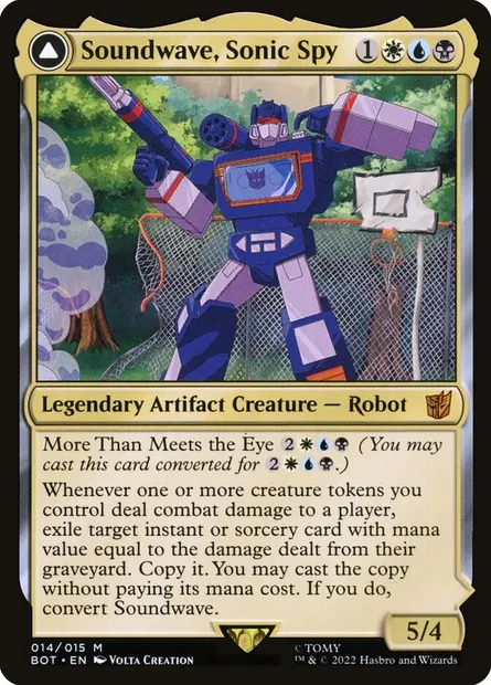 Soundwave, Sonic Spy // Soundwave, Superior Captain, carte Magic BOT 14 — extension Transformers