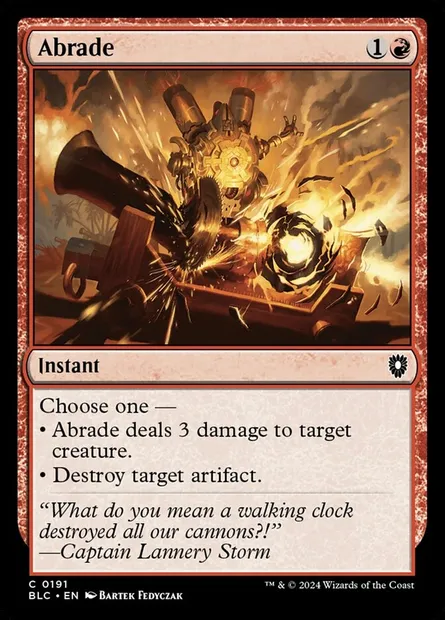 Abrade, Magic card BLC 191 — Bloomburrow Commander set