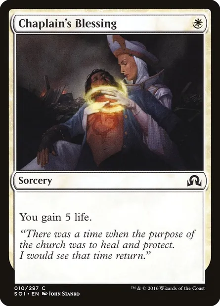 Chaplain's Blessing, Magic card SOI 10 — Shadows over Innistrad set