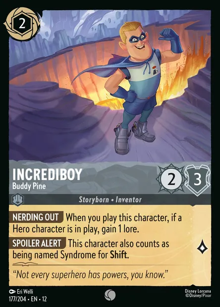 Incrediboy - Buddy Pine, Disney Lorcana card CH12-177 — Wilds Unknown set