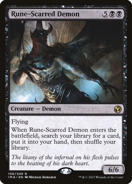 Rune-Scarred Demon, Magic card IMA 106 — Iconic Masters set