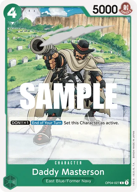 Daddy Masterson, One Piece card OP04-027 — KINGDOMS OF INTRIGUE set