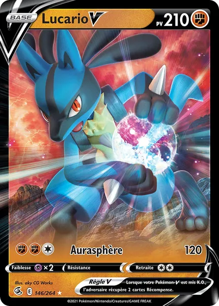 Lucario V, carte Pokémon FST 146 — extension Poing de Fusion