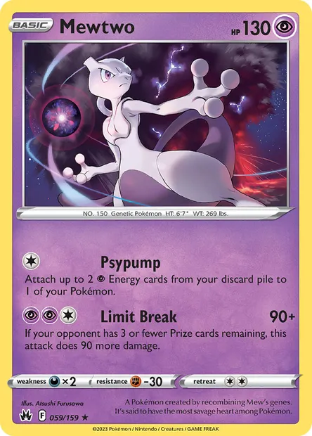 Mewtwo, Pokémon card CRZ 059 — Crown Zenith set