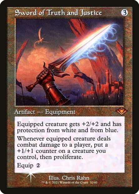 Sword of Truth and Justice, Magic card H1R 32 — Modern Horizons 1 Timeshifts set