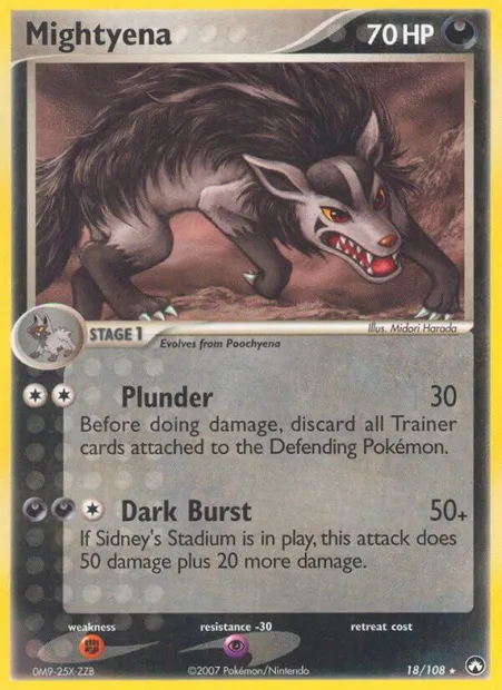 Mightyena, Pokémon card PK 18 — Power Keepers set