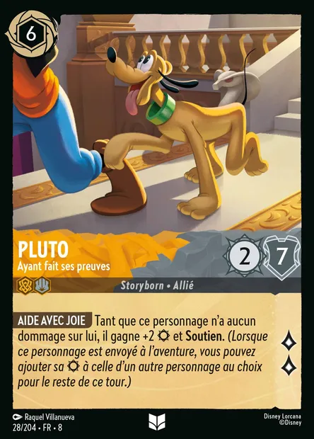 Pluto - Ayant fait ses preuves, carte Disney Lorcana CH8-028 — extension Le Règne de Jafar