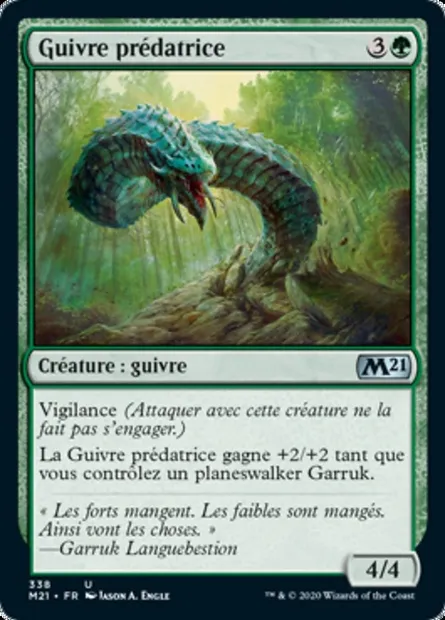Guivre prédatrice, carte Magic M21 338 — extension Core Set 2021
