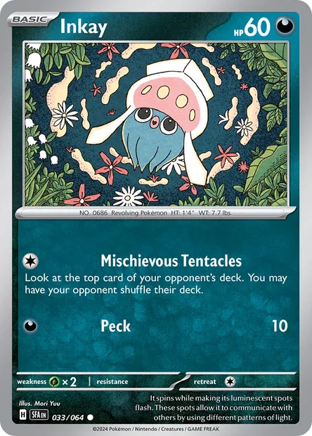 Inkay, Pokémon card SFA 033 — Shrouded Fable set