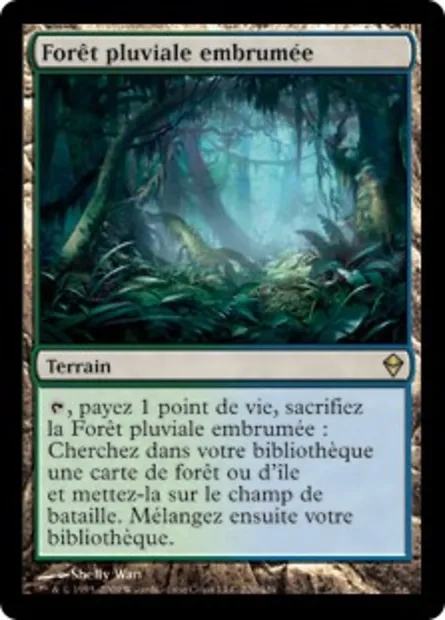 Forêt pluviale embrumée, carte Magic ZEN 220 — extension Zendikar