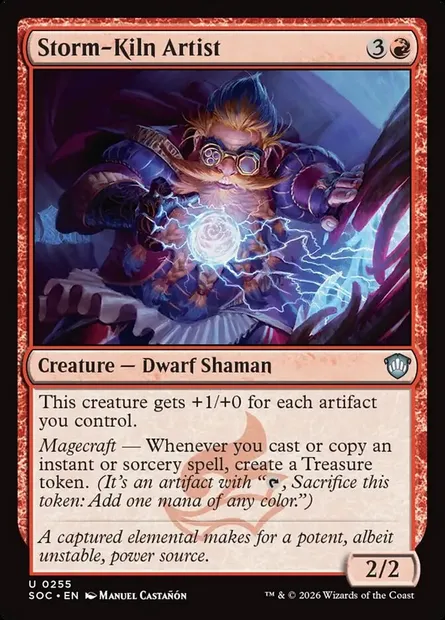 Storm-Kiln Artist, Magic card SOC 255 — Secrets of Strixhaven Commander set