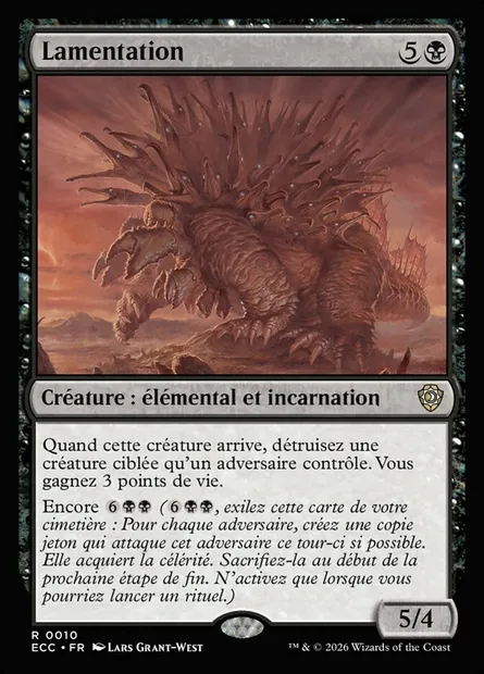Lamentation, carte Magic ECC 10 — extension Lorwyn Eclipsed Commander