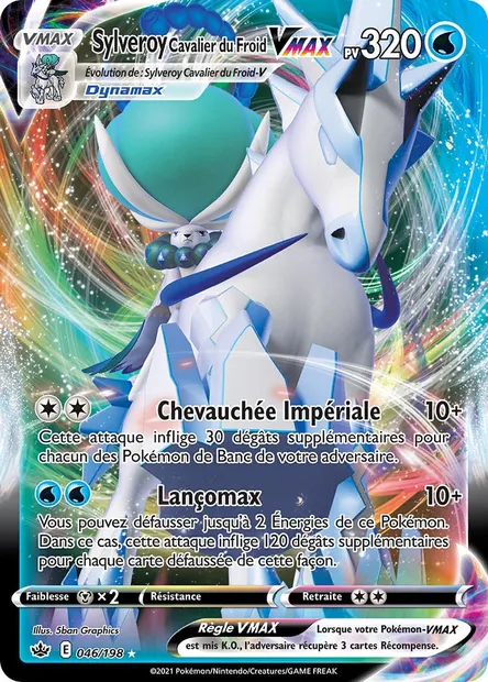 Sylveroy Cavalier du Froid VMAX, carte Pokémon CRE 46 — extension Règne de Glace