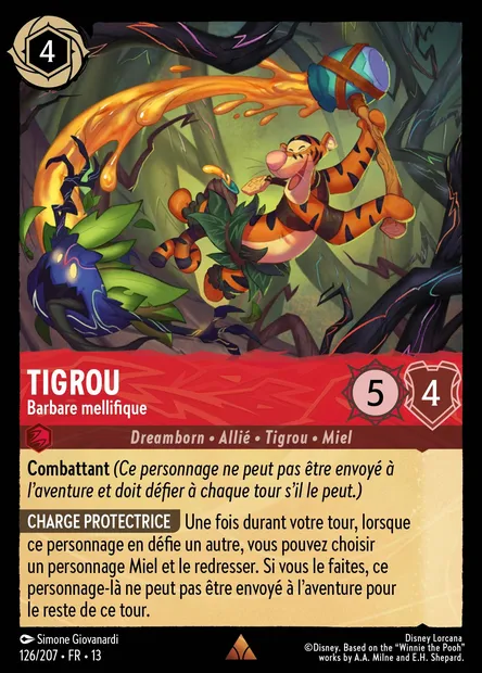 Tigrou - Barbare mellifique, carte Disney Lorcana CH13-126 — extension Invasion Epineuse!