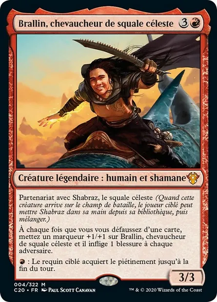 Brallin, chevaucheur de squale céleste, carte Magic C20 4 — extension Commander 2020