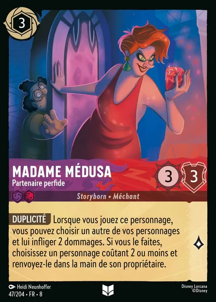 Madame Médusa - Partenaire perfide, carte Disney Lorcana CH8-047 — extension Le Règne de Jafar