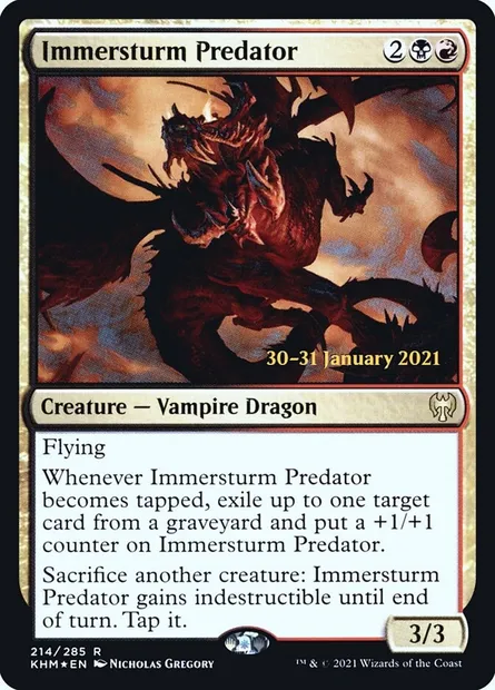 Immersturm Predator, Magic card PKHM 214s — Kaldheim Promos set
