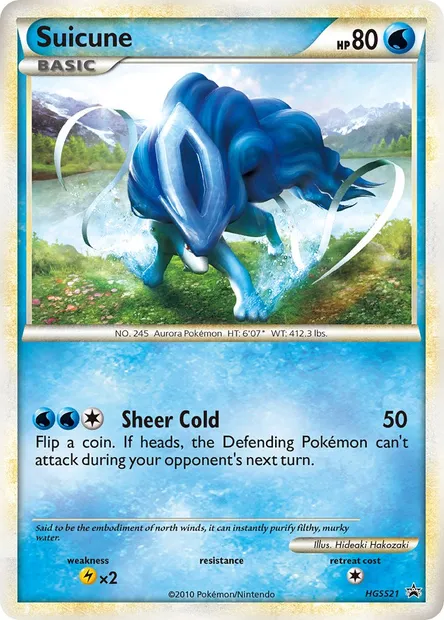 Suicune, carte Pokémon HGSS 21 — extension Promo HGSS
